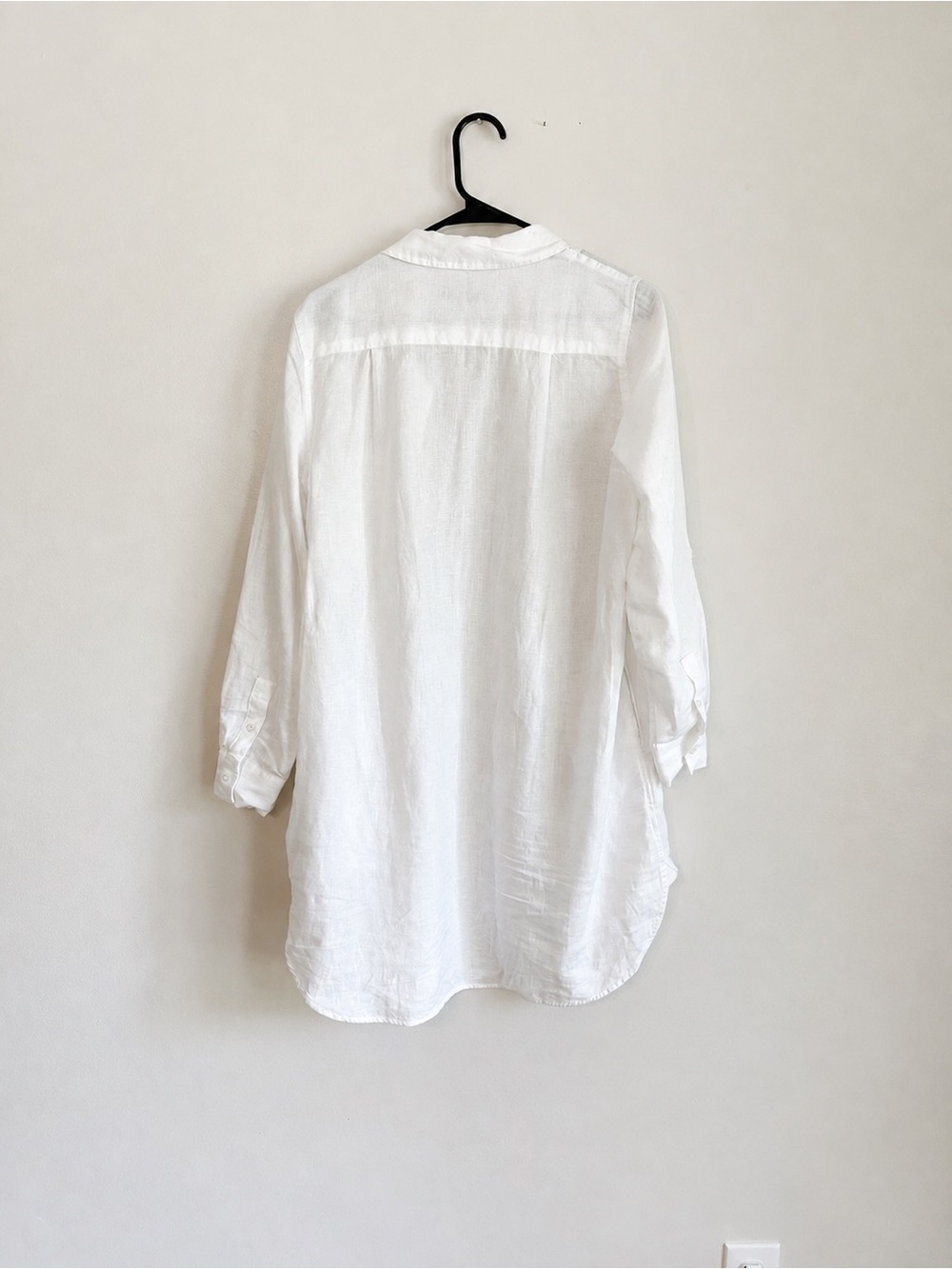Quince European Linen White Button-Front Shirt Dress - Picture 4 of 6